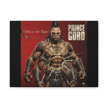 Load image into Gallery viewer, “Prince Goro – Win or Die Tryin’” Canvas Wall Art | Mortal Kombat Inspired | Gaming Room Decor | Hip Hop Album Style
