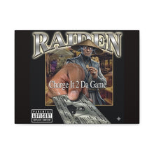 Load image into Gallery viewer, Raiden “Charge It 2 Da Game” Canvas Wall Art | Mortal Kombat Inspired | Hip Hop Album Style | Gaming Room Decor