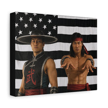 Load image into Gallery viewer, Shaolin Monks Hip Hop Canvas Wall Art – Kung Lao &amp; Liu Kang Inspired | Mortal Kombat Decor | Gaming Room Wall Art