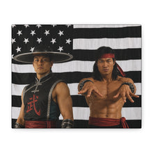 Load image into Gallery viewer, Shaolin Monks Hip Hop Canvas Wall Art – Kung Lao &amp; Liu Kang Inspired | Mortal Kombat Decor | Gaming Room Wall Art