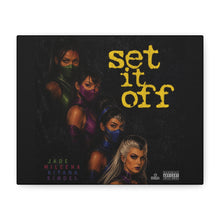 Load image into Gallery viewer, “Set It Off” Femme Fatal Canvas Wall Art – Jade, Mileena, Kitana &amp; Sindel Inspired | Mortal Kombat Wall Decor | Gaming Room Art