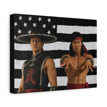 Load image into Gallery viewer, Shaolin Monks Hip Hop Canvas Wall Art – Kung Lao &amp; Liu Kang Inspired | Mortal Kombat Decor | Gaming Room Wall Art