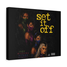 Load image into Gallery viewer, “Set It Off” Femme Fatal Canvas Wall Art – Jade, Mileena, Kitana &amp; Sindel Inspired | Mortal Kombat Wall Decor | Gaming Room Art