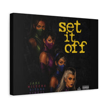 Load image into Gallery viewer, “Set It Off” Femme Fatal Canvas Wall Art – Jade, Mileena, Kitana &amp; Sindel Inspired | Mortal Kombat Wall Decor | Gaming Room Art