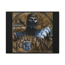 Load image into Gallery viewer, “Can’t Ban the Iceman” Sub-Zero Canvas Wall Art | Mortal Kombat Inspired | Hip Hop Album Style | Gaming Room Decor