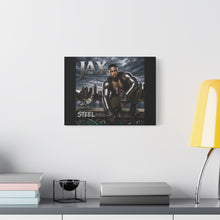 Load image into Gallery viewer, Jax “Steelmatic” Canvas Wall Art | Mortal Kombat Inspired | Hip Hop Album Cover Style Decor