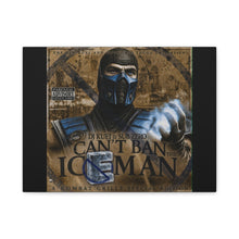 Load image into Gallery viewer, “Can’t Ban the Iceman” Sub-Zero Canvas Wall Art | Mortal Kombat Inspired | Hip Hop Album Style | Gaming Room Decor