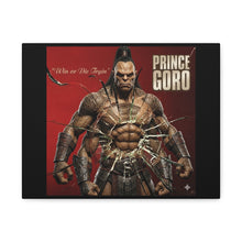 Load image into Gallery viewer, “Prince Goro – Win or Die Tryin’” Canvas Wall Art | Mortal Kombat Inspired | Gaming Room Decor | Hip Hop Album Style