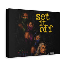 Load image into Gallery viewer, “Set It Off” Femme Fatal Canvas Wall Art – Jade, Mileena, Kitana &amp; Sindel Inspired | Mortal Kombat Wall Decor | Gaming Room Art