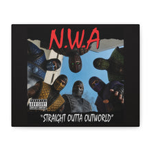 Load image into Gallery viewer, “N.W.A – Straight Outta Outworld” Canvas Wall Art | Mortal Kombat Inspired | Hip Hop Album Style | Gaming Room Decor