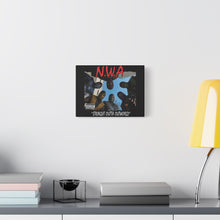 Load image into Gallery viewer, “N.W.A – Straight Outta Outworld” Canvas Wall Art | Mortal Kombat Inspired | Hip Hop Album Style | Gaming Room Decor
