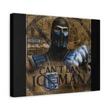 Load image into Gallery viewer, “Can’t Ban the Iceman” Sub-Zero Canvas Wall Art | Mortal Kombat Inspired | Hip Hop Album Style | Gaming Room Decor