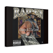 Load image into Gallery viewer, Raiden “Charge It 2 Da Game” Canvas Wall Art | Mortal Kombat Inspired | Hip Hop Album Style | Gaming Room Decor