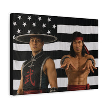 Load image into Gallery viewer, Shaolin Monks Hip Hop Canvas Wall Art – Kung Lao &amp; Liu Kang Inspired | Mortal Kombat Decor | Gaming Room Wall Art